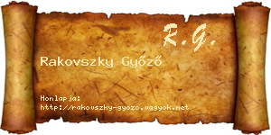 Rakovszky Győző névjegykártya